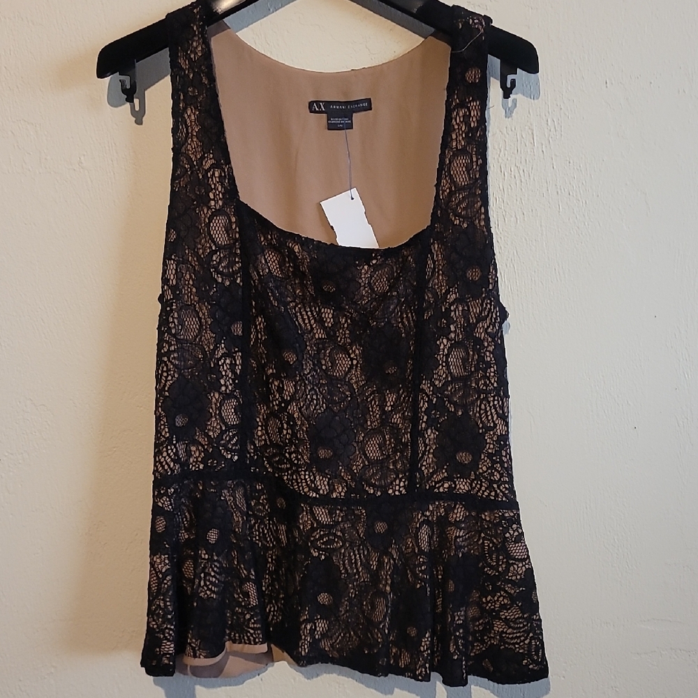 Armani Exchange Black Lace Blouse